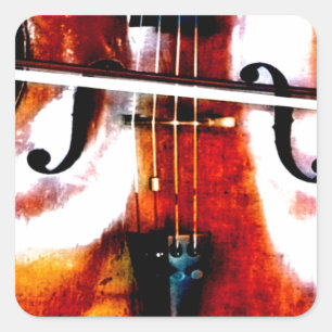 Sticker Carré Cello Music is Life Beautitic Artistique