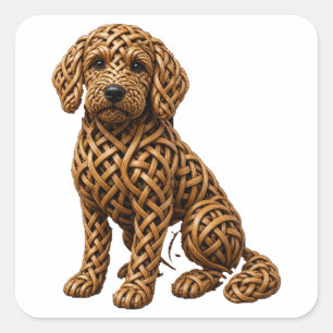 Sticker Carré Celtic Knot Goldendoodle