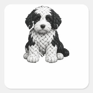 Sticker Carré Celtic Knot Sheepadoodle
