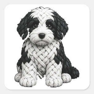 Sticker Carré Celtic Knot Sheepadoodle
