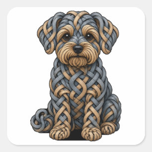 Sticker Carré Celtic Knot Yorkiepoo