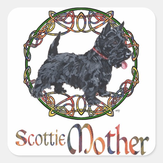 Sticker Carré Celtic Scottish Terrier Mother (Devant)