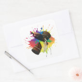 Sticker Carré Cendrawasih L'Oiseau Du Paradis Coloré (Enveloppe)