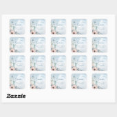 Sticker Carré Cendrillon Fairy Tale Bleu Rose Espagnol Faveur (Feuille)