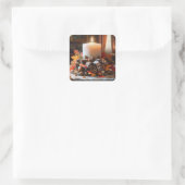 Sticker Carré Centerpiece de bougie de Thanksgiving (Sac)