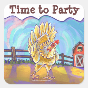 Sticker Carré Centre de fête au poulet