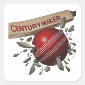 Sticker Carré Century Maker Cricket Bat et Ball Sports (Devant)