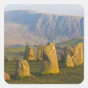 Sticker Carré Cercle de pierres de Castlerigg, district des lacs