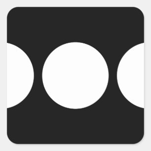 Sticker Carré Cercles blancs en noir