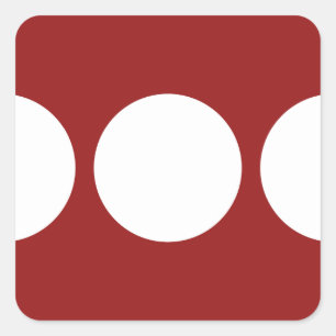 Sticker Carré Cercles blancs en rouge