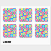 Sticker Carré Cercles et Carrés (Feuille)