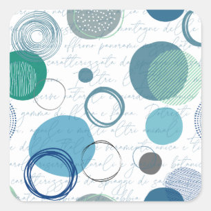 Sticker Carré Cercles et lobs abstraits dans la conception simpl