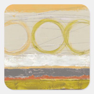Sticker Carré Cercles jaunes et orange sur Arrière - plan multic