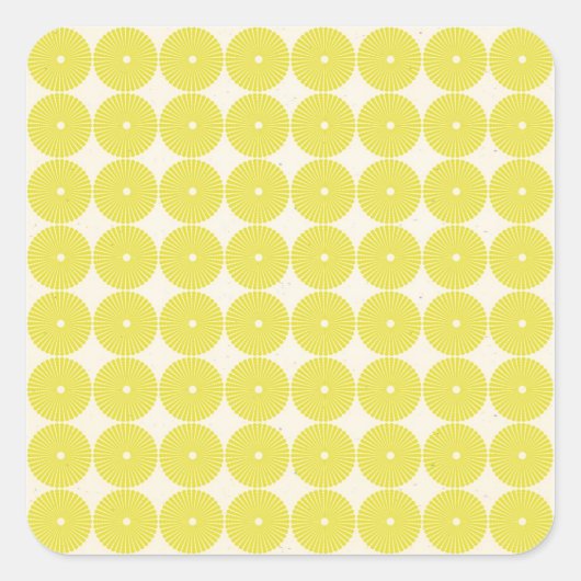 Sticker Carré Cercles Jaunes Plutôt Citrus Été Disques Texturés (Devant)