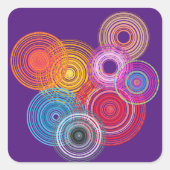 Sticker Carré Cercles multicolores (Devant)