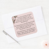 Sticker Carré Ceremony -  Pink Roses & Doves (Enveloppe)