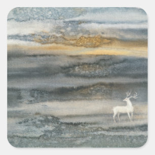 Sticker Carré Cerf