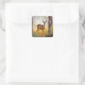 Sticker Carré Cerf gracieux dans la conception de la nature fore (Sac)