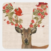 Sticker Carré Cerfs et Inséparables (Devant)