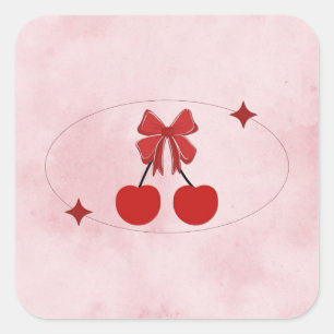 Sticker Carré Cerise