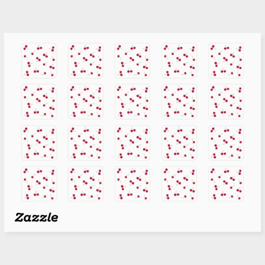 Sticker Carré Cerise (Feuille)