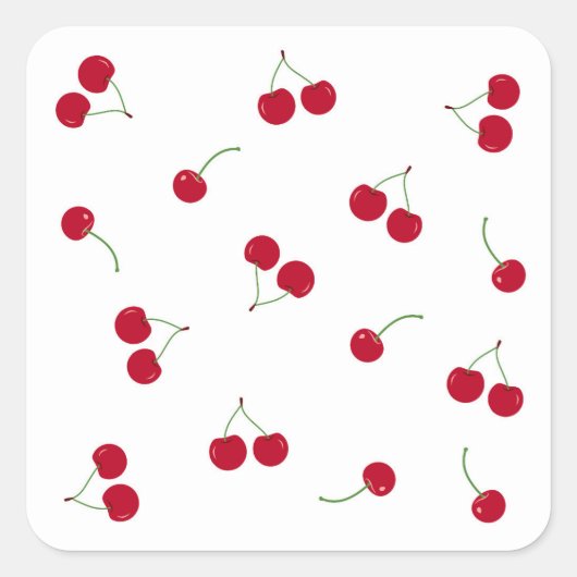 Sticker Carré Cerise Cerises (Devant)
