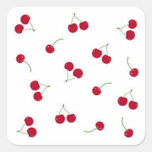 Sticker Carré Cerise Cerises