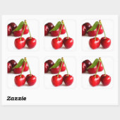 Sticker Carré Cerise douce (Feuille)