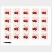 Sticker Carré Cerise Fruit (Feuille)