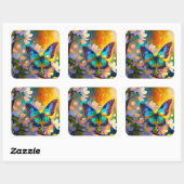 Sticker Carré Cerise Imaginaire Sunrise Papillon  (Feuille)