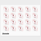 Sticker Carré Cerise sur le dessus Merci Fête de Mariage d'Été (Feuille)