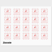 Sticker Carré Cerise sur le dessus Pink Bow Bachelorette (Feuille)