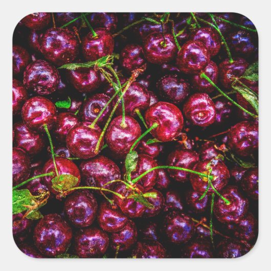 Sticker Carré Cerises (Devant)