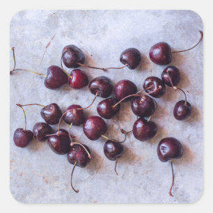 Sticker Carré Cerises