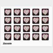 Sticker Carré Cerises RAB Empreinte de léopard Heart Rockabilly (Feuille)
