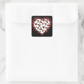 Sticker Carré Cerises RAB Empreinte de léopard Heart Rockabilly (Sac)