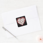 Sticker Carré Cerises RAB Empreinte de léopard Heart Rockabilly (Enveloppe)