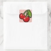 Sticker Carré Cerises sur Fleur (Sac)