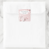 Sticker Carré cerisier rose enveloppes de fleurs phoques (Sac)