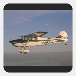 Sticker Carré Cessna 170, 1953, Sonoma, aviation de CA_Classic