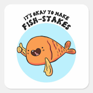 Sticker Carré C'est bon de faire des piquets de poisson mignonne
