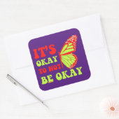 Sticker Carré C'EST BON DE NE PAS ÊTRE BON papillon (Enveloppe)