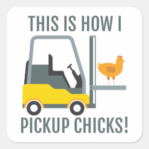 Sticker Carré C'Est Comme Ça Que Je Ramasse Les Poussins Drôle C