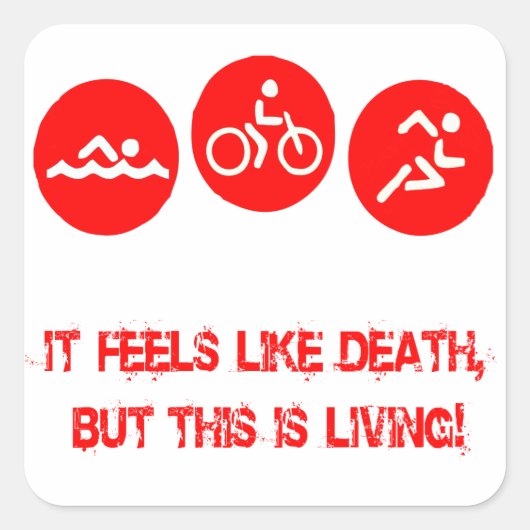 Sticker Carré C'est comme la mort - Triathlon (Devant)