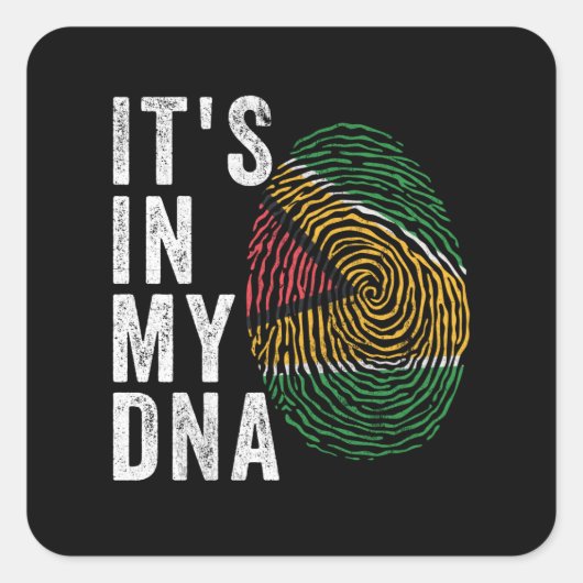 Sticker Carré C'est dans mon ADN - Guyana Flag (Devant)