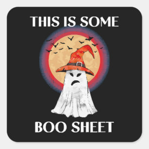 Sticker Carré C'est du papier de Boo Halloween Fantôme Drôle