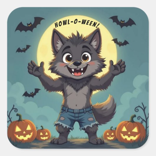 Sticker Carré C'est Howl-o-ween (Devant)