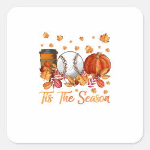 Sticker Carré C'est la saison baseball Citrouille automne Fall M