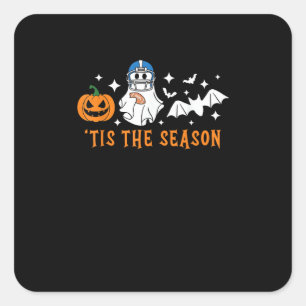 Sticker Carré C'Est La Saison Football Halloween Citrouille Éffr