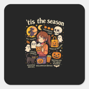 Sticker Carré C'Est La Saison Halloween Anime Icons Design Autom